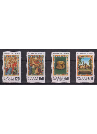 1979 Vaticano Martirio San Stanislao serie 4 Valori Sassone 651-4
